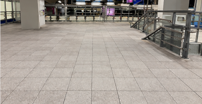BTS Station Bangkok tiled floor after restoration