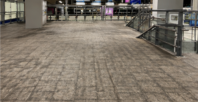 BTS Station Bangkok tiled floor before restoration