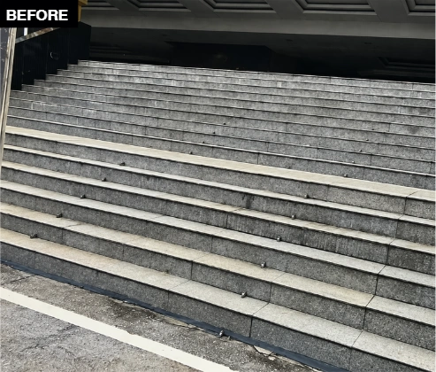 Royal Thai Armed Forces Headquarters stairs before restoration