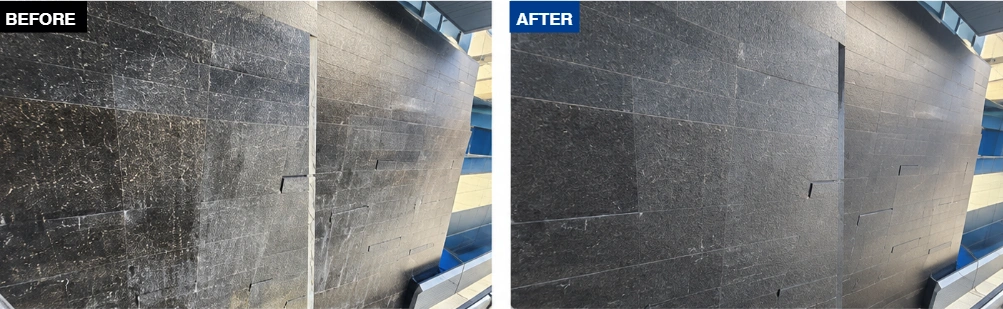 Royal Thai Armed Forces Headquarters walls before and after restoration